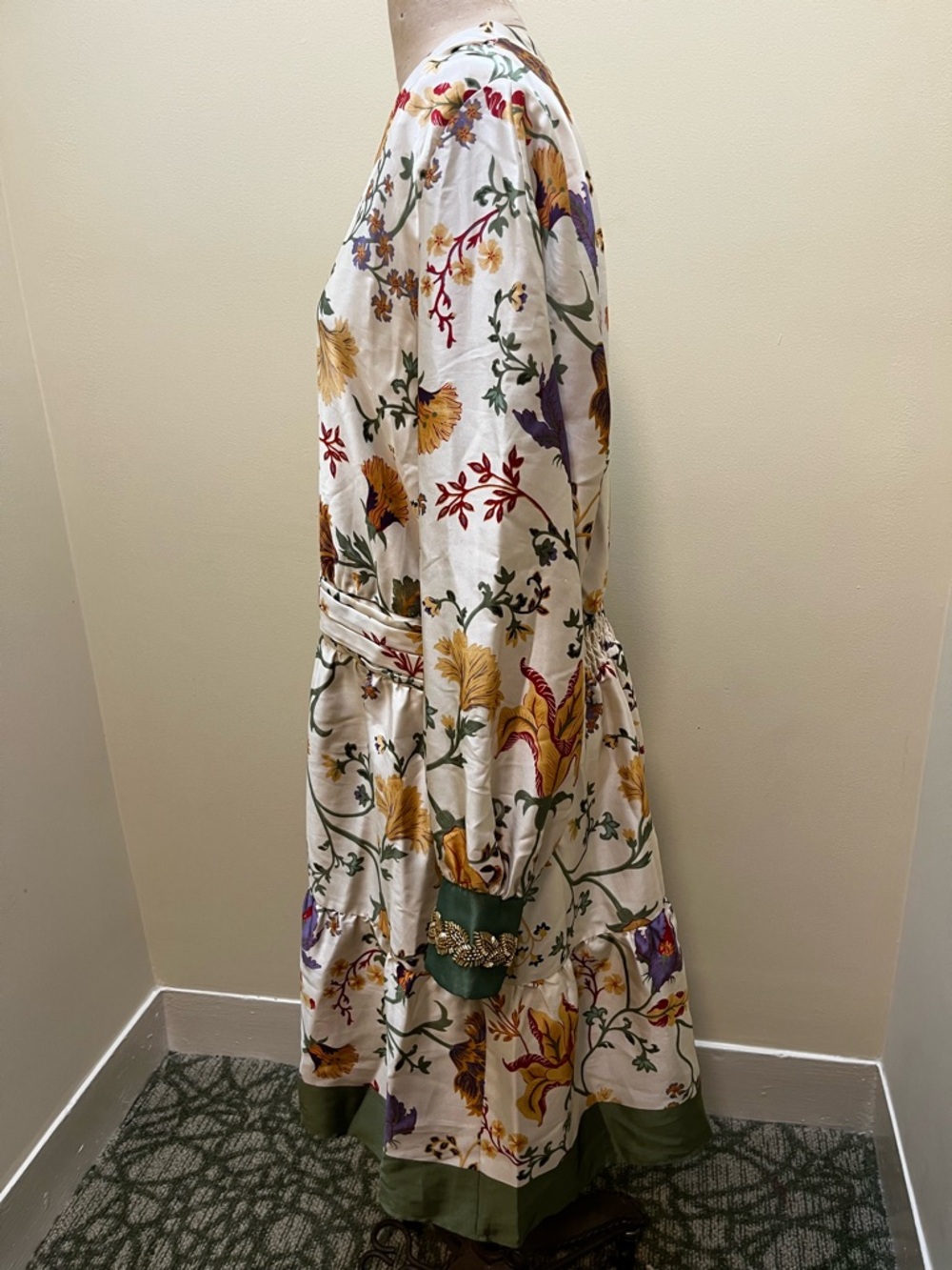 Anne Klein Floral Soft-V Tiered Fit & Flare Dress - Picture 6 of 10